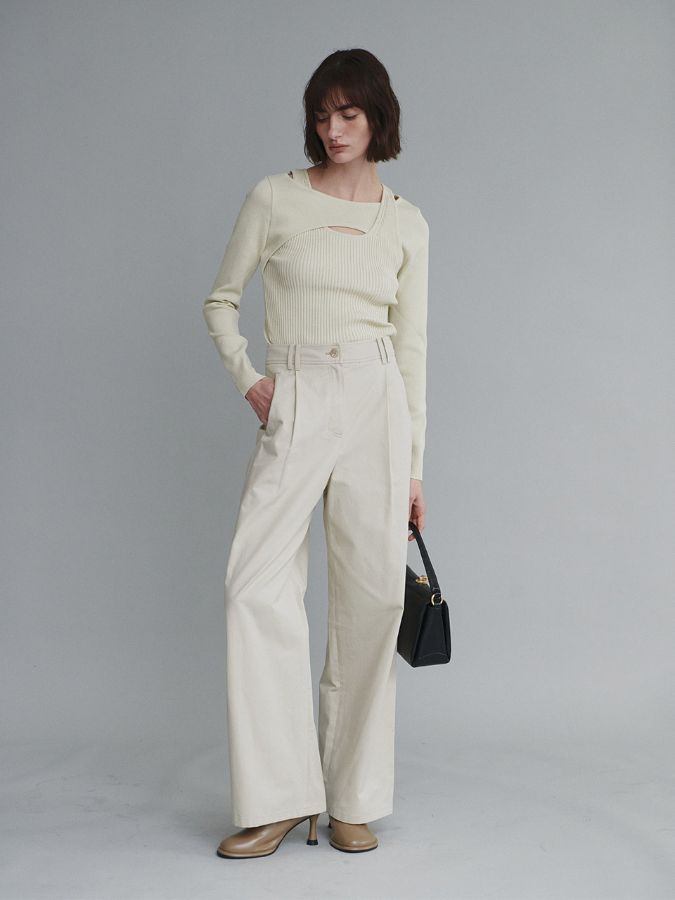 Cotton Wide Tucked Pants SW4SL641-91