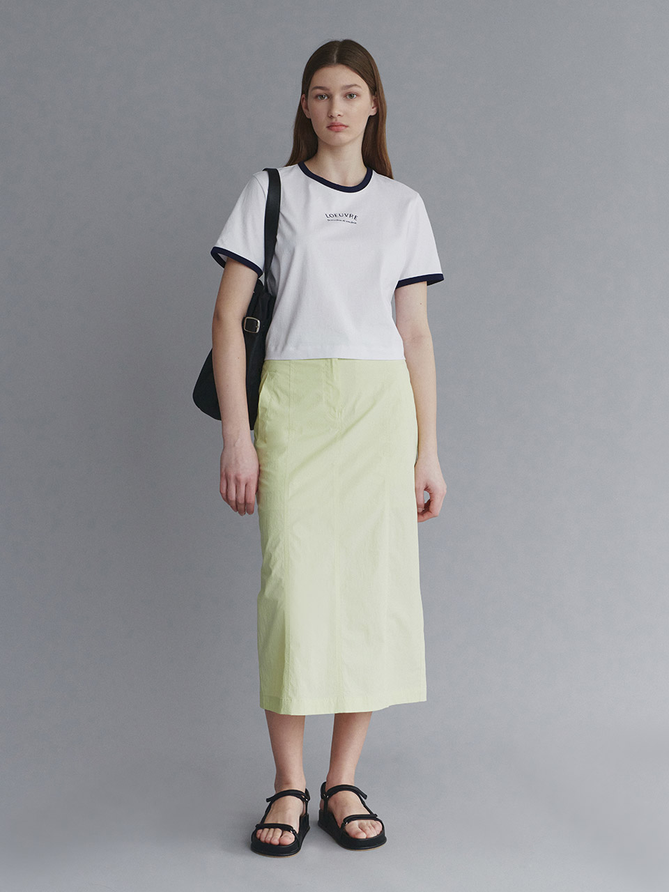 Top-Stitched Color Long Skirt SW4MS760-J6